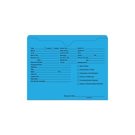 Asp Ultra Hvy Dty Deal Jackets Printed, 9 1/2" X 11 3/4", 100 Per Pk:Blue Pk 5743-100